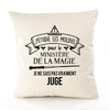 Housse de Coussin Premium Juge Grand cru - Coton Canvas Fairtrade Beige Idée Cadeau Décoration Canapé 40x40