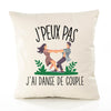 Housse de Coussin Premium Danse de Couple Version Blanc - Coton Canvas Fairtrade Beige Idée Cadeau Décoration Canapé