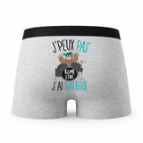 Caleçon Batterie Musique - Humour Boxer Gris Idée Cadeau Passion