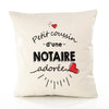 Housse de Coussin Premium Notaire d'amour - Coton Canvas Fairtrade Beige Idée Cadeau Décoration Canapé 40x40