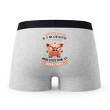 Caleçon Le Maitre-Nageur Caractère de Cochon - Humour Boxer Gris Idée Cadeau