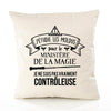 Housse de Coussin Premium contrôleuse Grand cru - Coton Canvas Fairtrade Beige Idée Cadeau Décoration Canapé