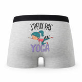 Caleçon Yoga - Humour Boxer Gris Idée Cadeau Passion