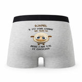 Caleçon Djamel Agneau - Humour Boxer Gris Idée Cadeau
