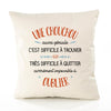 Housse de Coussin Premium Une Chouchou Aussi géniale - Coton Canvas Fairtrade Beige Idée Cadeau Décoration Canapé