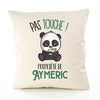 Housse de Coussin Premium Aymeric Pas Touche Panda - Coton Canvas Fairtrade Beige Idée Cadeau Décoration Canapé 40x40