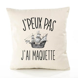 Housse de Coussin Premium Maquette Version Blanc - Coton Canvas Fairtrade Beige Idée Cadeau Décoration Canapé