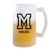 Verre à Bière Mikaël Lettre | Chope de Bière Pinte | Idée Cadeau Prénom Anniversaire Papa Collègue Départ Retraite Noël