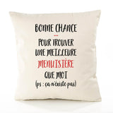 Housse de Coussin Premium Menuisière n'existe Pas - Coton Canvas Fairtrade Beige Idée Cadeau Décoration Canapé