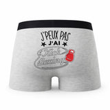 Caleçon Kick Boxing - Humour Boxer Gris Idée Cadeau Passion