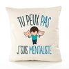 Housse de Coussin Premium mentaliste mentalisme Version Blanc - Coton Canvas Fairtrade Beige Idée Cadeau Décoration Canapé