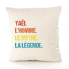 Housse de Coussin Premium Yaël Mythe Légende Vintage - Coton Canvas Fairtrade Beige Idée Cadeau Décoration Canapé