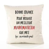Housse de Coussin Premium Mathématicien ça n'existe Pas Homme - Coton Canvas Fairtrade Beige Idée Cadeau Décoration Canapé