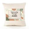 Housse de Coussin Femme Community Manager Adorée Design Graphique déco Salon canapé Chambre Cadeau Femme Anniversaire noël Coussin décoratif Motif Floral