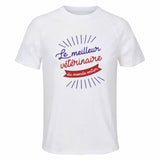 Maillot de Sport Homme Veterinaire Meilleur Monde - T-Shirt Respirant Polyester Manches Courtes - Cadeau Sportif Anniversaire Noël Fête des Pères