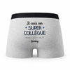 Caleçon Jimmy Un Super Collègue - Humour Boxer Gris Idée Cadeau