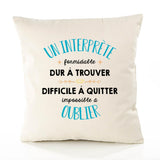 Housse de Coussin Premium Un Interprète Formidable - Coton Canvas Fairtrade Beige Idée Cadeau Décoration Canapé