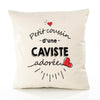 Housse de Coussin Premium Caviste d'amour - Coton Canvas Fairtrade Beige Idée Cadeau Décoration Canapé 40x40