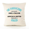 Housse de Coussin Premium Une Pharmacienne Formidable Blanc - Coton Canvas Fairtrade Beige Idée Cadeau Décoration Canapé