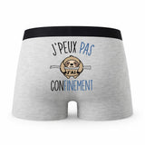 Caleçon Confinement - Humour Boxer Gris Idée Cadeau Passion