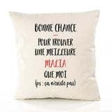 Housse de Coussin Premium Malia ça n'existe Pas - Coton Canvas Fairtrade Beige Idée Cadeau Décoration Canapé
