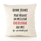 Housse de Coussin Premium Radiologue ça n'existe Pas Homme - Coton Canvas Fairtrade Beige Idée Cadeau Décoration Canapé
