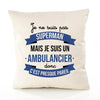 Housse de Coussin Premium Je ne suis Pas superhomme mais Je suis Ambulancier Donc C'est Presque pareil - Coton Canvas Fairtrade Beige Idée Cadeau Décoration Canapé 40x40