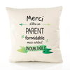 Housse de Coussin Premium Merci Parent Inoubliable - Coton Canvas Fairtrade Beige Idée Cadeau Décoration Canapé