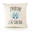 Housse de Coussin Premium Curling Version Blanc - Coton Canvas Fairtrade Beige Idée Cadeau Décoration Canapé