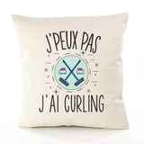 Housse de Coussin Premium Curling Version Blanc - Coton Canvas Fairtrade Beige Idée Cadeau Décoration Canapé