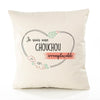 Housse de Coussin Premium Chouchou irremplaçable - Coton Canvas Fairtrade Beige Idée Cadeau Décoration Canapé