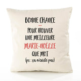 Housse de Coussin Premium Marie-Noëlle ça n'existe Pas - Coton Canvas Fairtrade Beige Idée Cadeau Décoration Canapé