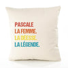 Housse de Coussin Premium Pascale la Déesse la Légende Vintage - Coton Canvas Fairtrade Beige Idée Cadeau Décoration Canapé