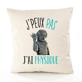 Housse de Coussin Premium Physique Version Blanc - Coton Canvas Fairtrade Beige Idée Cadeau Décoration Canapé