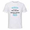 Maillot de Sport Homme pour Un Boucher Formidable Blanc - T-Shirt Respirant Polyester Manches Courtes - Cadeau Sportif Anniversaire Noël Fête des Pères