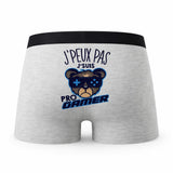 Caleçon E - Sport Pro Gamer - Humour Boxer Gris Idée Cadeau Passion