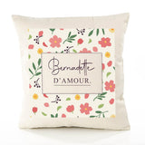Housse de Coussin Femme Bernadette d'amour Motif Floral déco Salon canapé Chambre Cadeau Femme Anniversaire noël Coussin décoratif Motif Floral