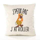 Housse de Coussin Premium Roller Version Blanc - Coton Canvas Fairtrade Beige Idée Cadeau Décoration Canapé