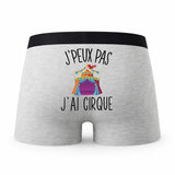 Caleçon Cirque - Humour Boxer Gris Idée Cadeau Passion