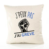 Housse de Coussin Premium grève Version Blanc - Coton Canvas Fairtrade Beige Idée Cadeau Décoration Canapé 40x40