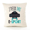 Housse de Coussin Premium e-Sport Version Blanc - Coton Canvas Fairtrade Beige Idée Cadeau Décoration Canapé