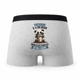 Caleçon Theodore Panda Grain - Humour Boxer Gris Idée Cadeau