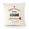 Housse de Coussin Premium Coline d'amour - Coton Canvas Fairtrade Beige Idée Cadeau Décoration Canapé 40x40