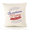 Housse de Coussin Premium Mamie Meilleure du Monde Entier Meilleure Monde - Coton Canvas Fairtrade Beige Idée Cadeau Décoration Canapé