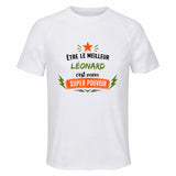 Maillot de Sport Homme Meilleur Leonard Super Pouvoir Cadeau Anniversaire Noël Fête des Pères T-Shirt Respirant Polyester