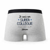 Caleçon Johann Un Super Collègue - Humour Boxer Gris Idée Cadeau