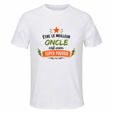 Maillot de Sport Homme Meilleur Oncle Super Pouvoir Cadeau Anniversaire Noël Fête des Pères T-Shirt Respirant Polyester