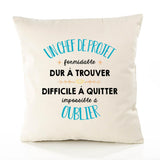 Housse de Coussin Premium Un Chef de Projet Formidable - Coton Canvas Fairtrade Beige Idée Cadeau Décoration Canapé