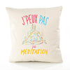 Housse de Coussin Premium méditation Version Blanc - Coton Canvas Fairtrade Beige Idée Cadeau Décoration Canapé
