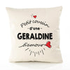 Housse de Coussin Premium Geraldine d'amour - Coton Canvas Fairtrade Beige Idée Cadeau Décoration Canapé 40x40